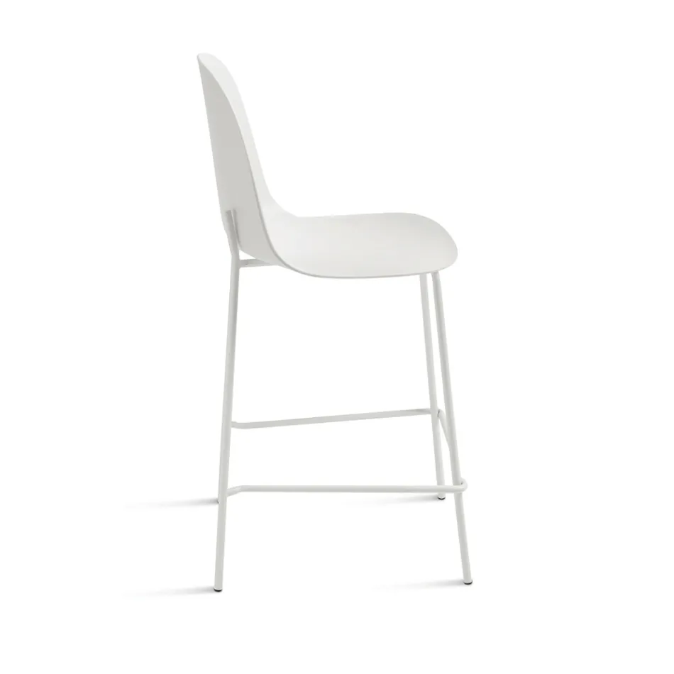 4 Living Room Stools in Polypropylene and Metal Frame - Dinamo Viadurini