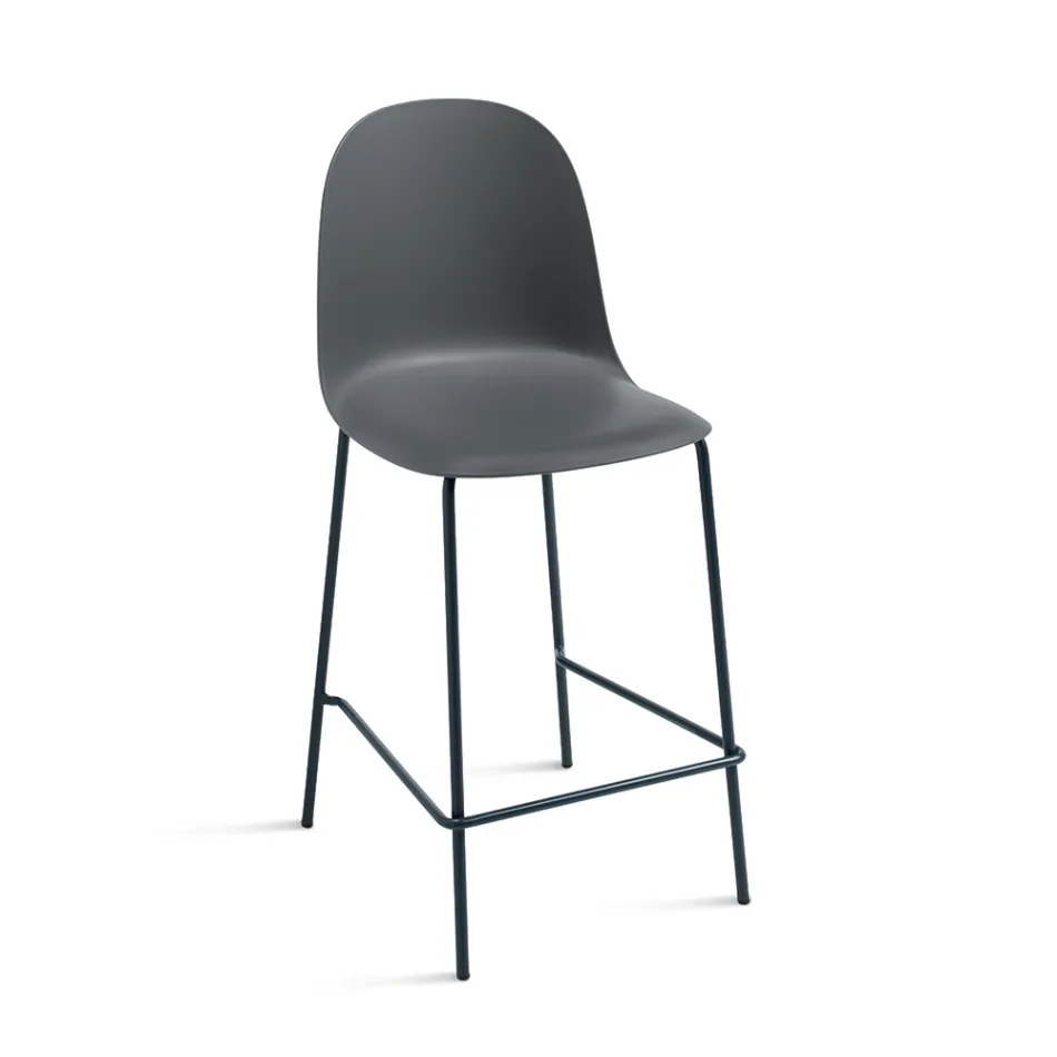 4 Living Room Stools in Polypropylene and Metal Frame - Dinamo Viadurini