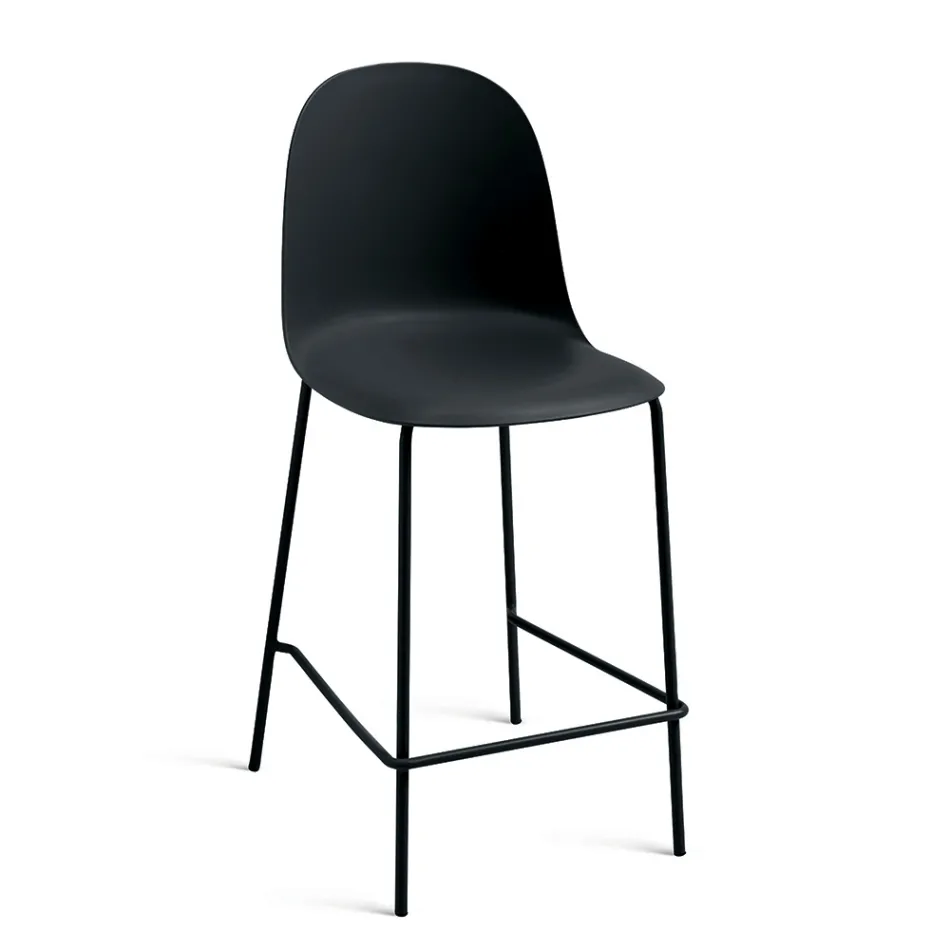 4 Living Room Stools in Polypropylene and Metal Frame - Dinamo Viadurini