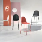 4 Living Room Stools in Polypropylene and Metal Frame - Dinamo Viadurini