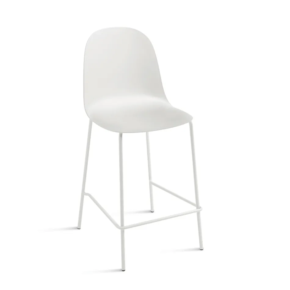 4 Living Room Stools in Polypropylene and Metal Frame - Dinamo Viadurini