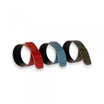 6 Design Napkin Rings in Assorted Colors Made in Italy - Potty