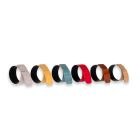 6 Napkin Rings in Modern Wood and Fabric Made in Italy - Potty Viadurini