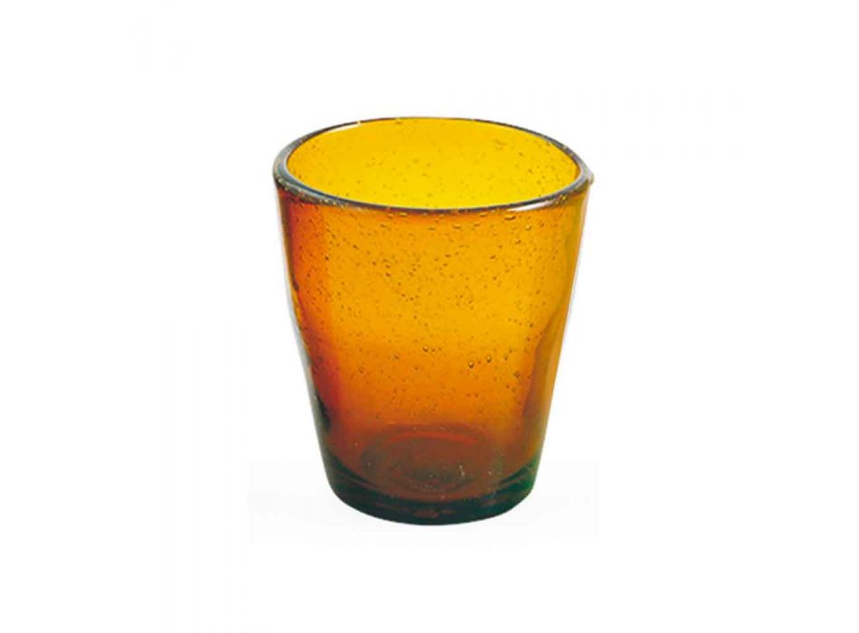 6 Glasses Water Craft Service of Colored Blown Glass - Yucatan Viadurini