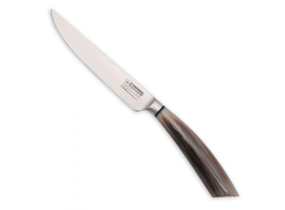 6 Handcrafted Steak Knives in Horn or Wood Made in Italy - Zuzana