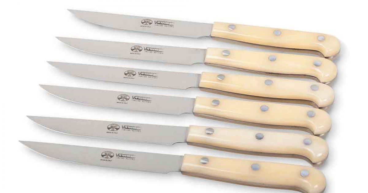 6 stainless steel table knives, Berti exclusively for Viadurini