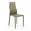 6 Stackable Chairs in Colored Faux Leather Modern Design for the Living Room - Merida