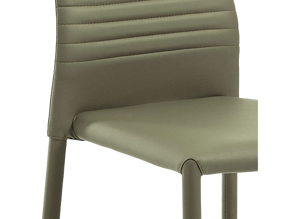 6 Stackable Chairs in Colored Eco-leather Modern Design for Living Room - Merida