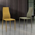 6 Stackable Chairs in Colored Faux Leather Modern Design for the Living Room - Merida Viadurini