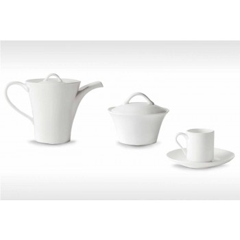 6 Porcelain Coffee Cups with Coffee Pot and Sugar Bowl - Romilda