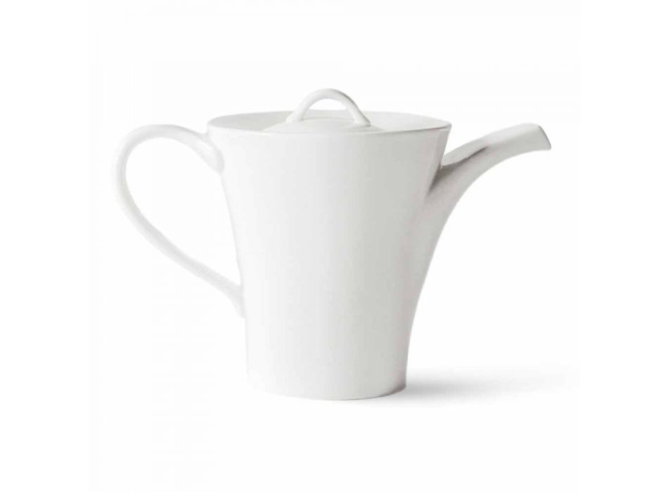 6 Porcelain Coffee Cups with Coffee Pot and Sugar Bowl - Romilda Viadurini