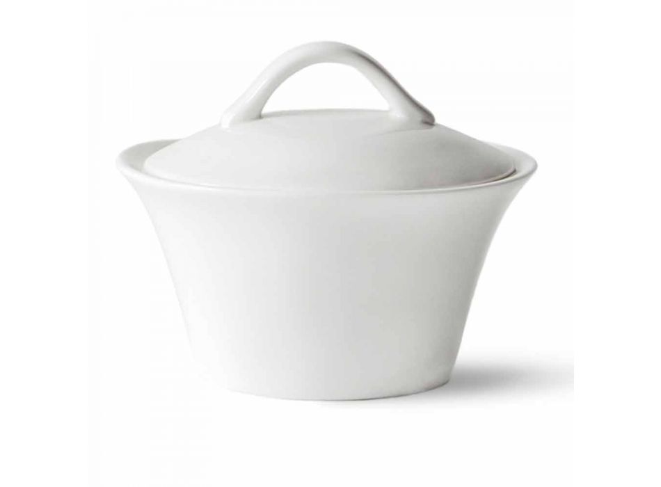 6 Porcelain Coffee Cups with Coffee Pot and Sugar Bowl - Romilda Viadurini