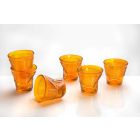 6 Coffee Cups Crumpled Glasses in Colored Design Glass - Sarabi Viadurini