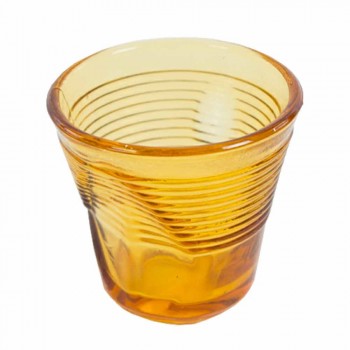 6 Coffee Cups Crumpled Glasses in Colored Design Glass - Sarabi