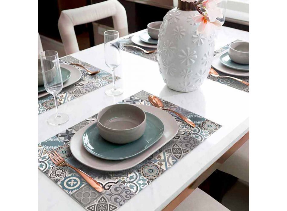 6 Washable American Placemats in Pvc and Polyester Patterned - Belita