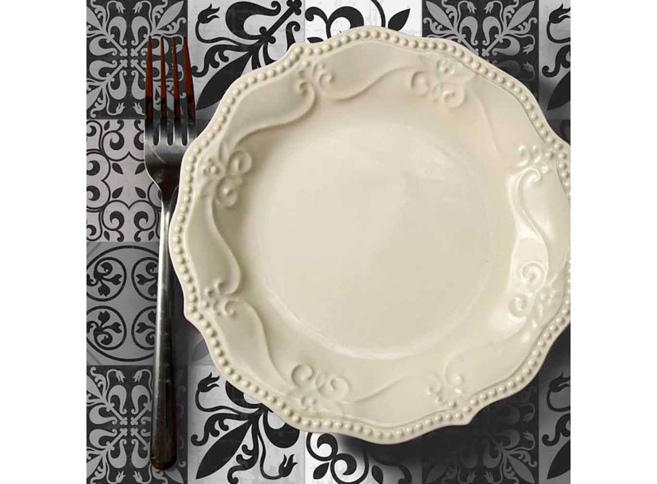 6 Elegant Placemats in Pvc and Polyester with Black or Gray Pattern - Pita Viadurini