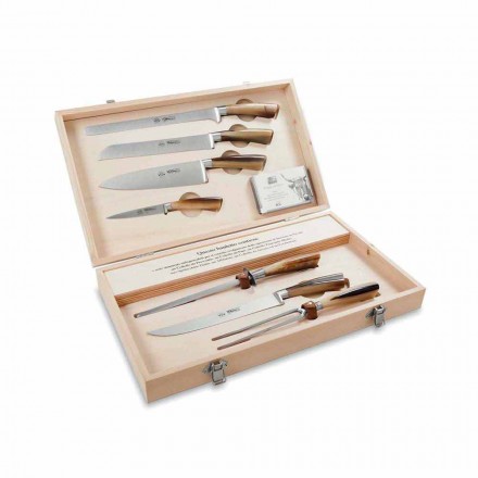 7 Berti stainless steel table knives exclusively for Viadurini - Sanzio Viadurini