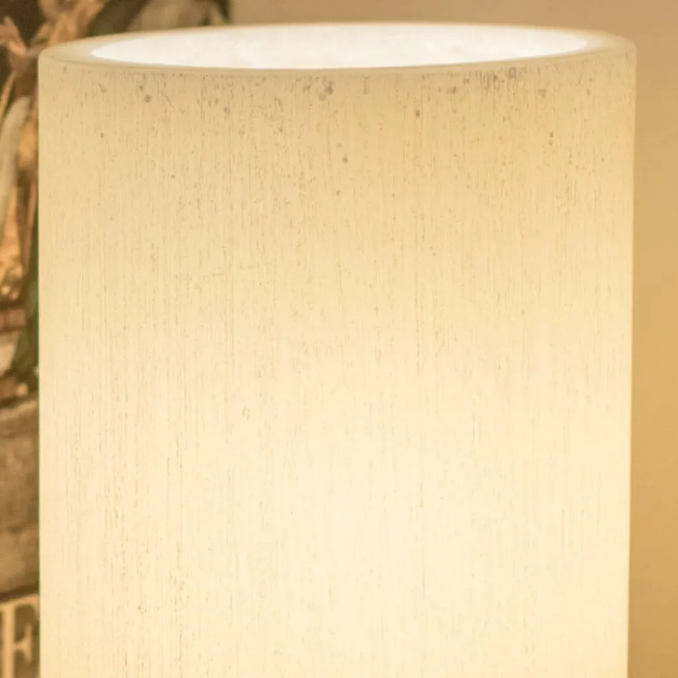 Cylindrical Lampshade in Scented Wax with Scratched Effect Made in Italy - Donata Viadurini