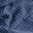 Cotton Honeycomb Hooded Bathrobe with Linen Frill - Plush Viadurini