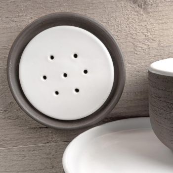 Bathroom Accessories in White Refractory Clay Made in Italy - Antonella
