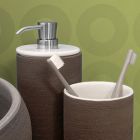 Bathroom Accessories in White Refractory Clay Made in Italy - Antonella Viadurini