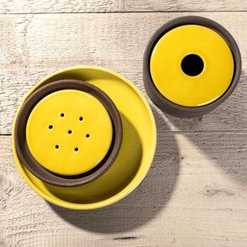 Bathroom Accessories in Yellow Refractory Clay Made in Italy - Antonella