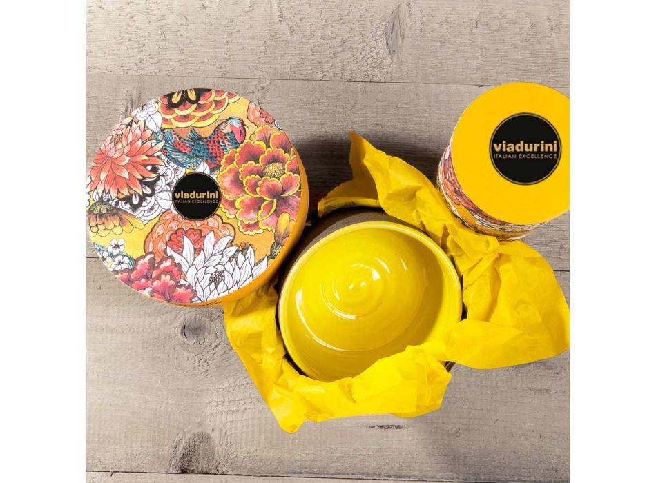 Bathroom Accessories in Yellow Refractory Clay Made in Italy - Antonella Viadurini