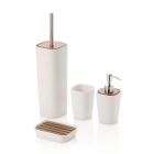 Bathroom Accessories in Ceramic and Walnut Wood - Costare Viadurini
