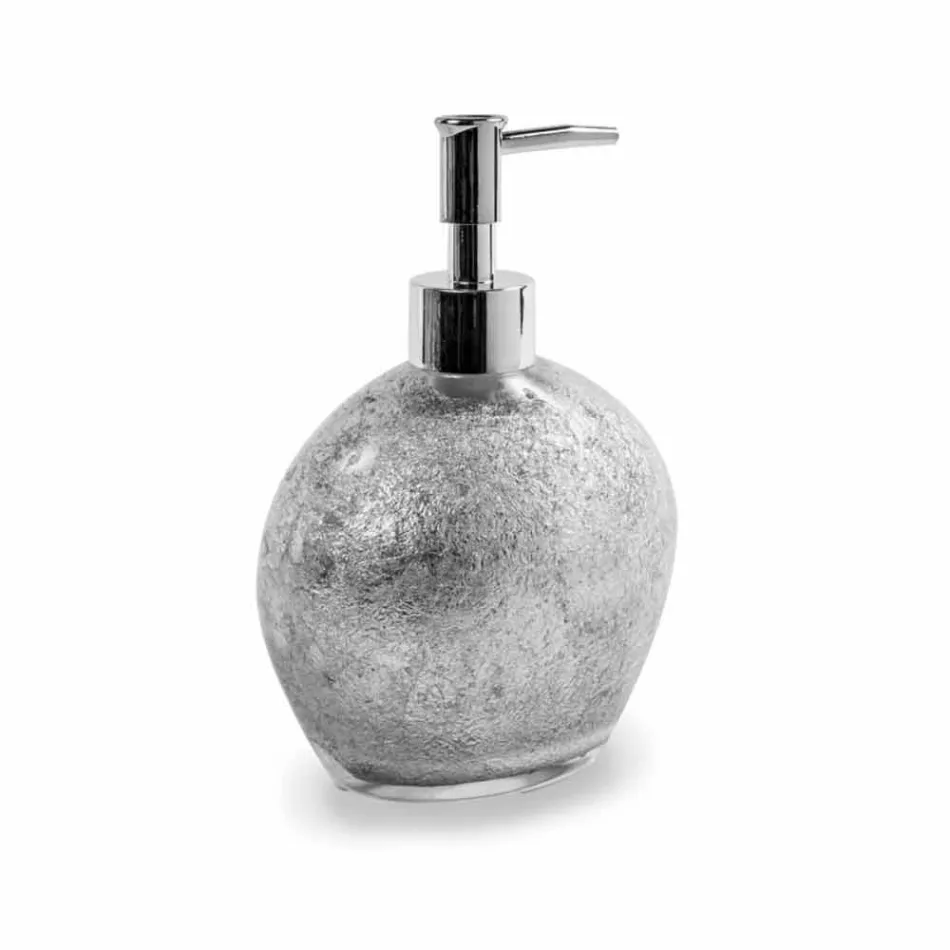 Bathroom Accessories in Resin Coated in Silver Leaf - Argentine Viadurini