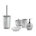 Bathroom Accessories in Resin Coated in Silver Leaf - Argentine Viadurini