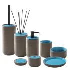 Modern Bathroom Accessories in Blue Clay Made in Italy - Antonella Viadurini