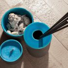 Modern Bathroom Accessories in Blue Clay Made in Italy - Antonella Viadurini