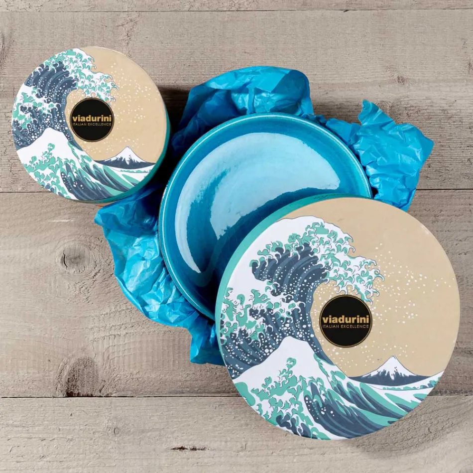 Modern Bathroom Accessories in Blue Clay Made in Italy - Antonella Viadurini