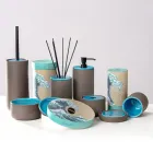 Modern Bathroom Accessories in Blue Clay Made in Italy - Antonella Viadurini