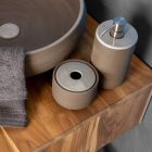 Bathroom Accessories Made in Gray Clay Made in Italy - Antonella Viadurini