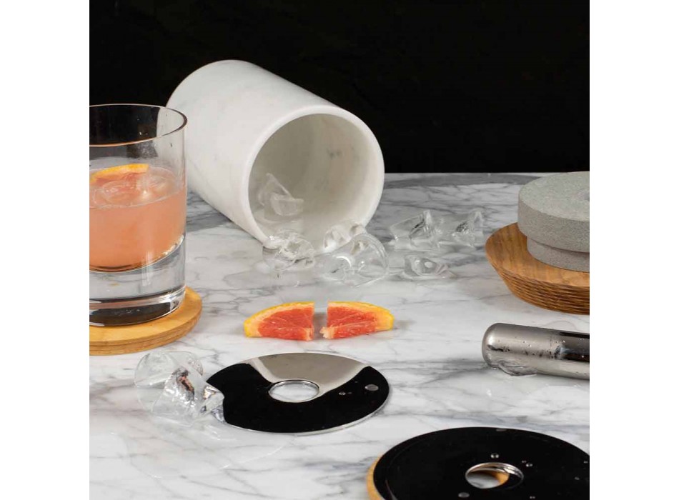 Aperitif Accessories Cocktail Instruments in Marble, Wood and Steel - Norman Viadurini