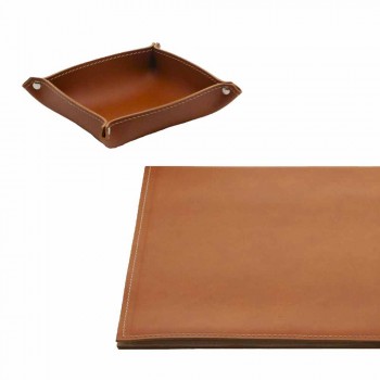 Desk Accessories in Regenerated Leather 4 Pieces Made in Italy - Aristotle