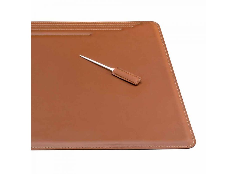 4 Piece Regenerated Leather Desk Accessories Made in Italy - Ebe