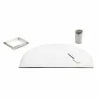 Desk Accessories in Regenerated Leather 4 Pieces Made in Italy - Medea Viadurini