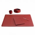 5 Piece Leather Desk Accessories Made in Italy - Ebe