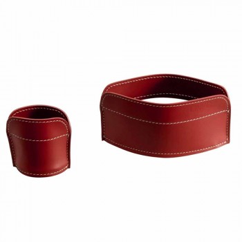 Desk Accessories in Regenerated Leather 5 Pieces Made in Italy - Ebe