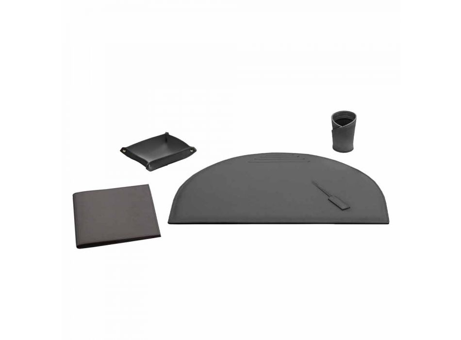 Desk Accessories in Regenerated Leather 5 Pieces Made in Italy - Medea Viadurini