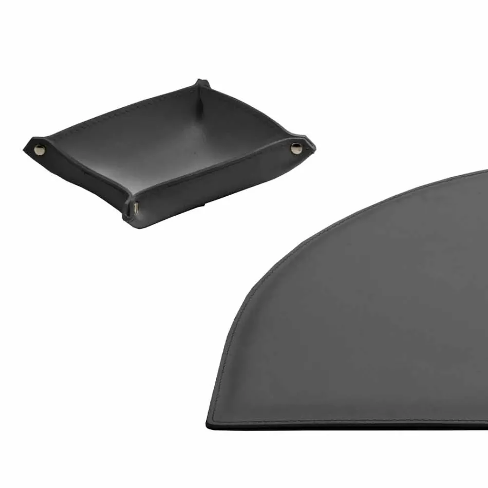 Desk Accessories in Regenerated Leather 5 Pieces Made in Italy - Medea Viadurini