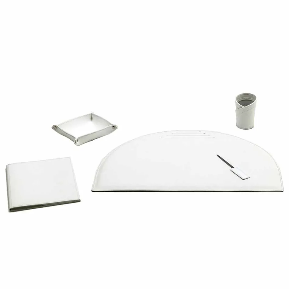 Desk Accessories in Regenerated Leather 5 Pieces Made in Italy - Medea Viadurini