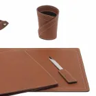 Accessories 5 Piece Regenerated Leather Desk Made in Italy - Ascanio Viadurini