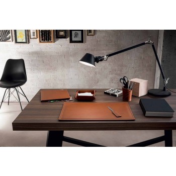Accessories 5 Piece Regenerated Leather Desk Made in Italy - Ascanio