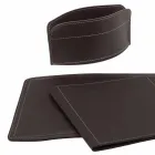 Accessories 5 Piece Regenerated Leather Desk Made in Italy - Brando Viadurini