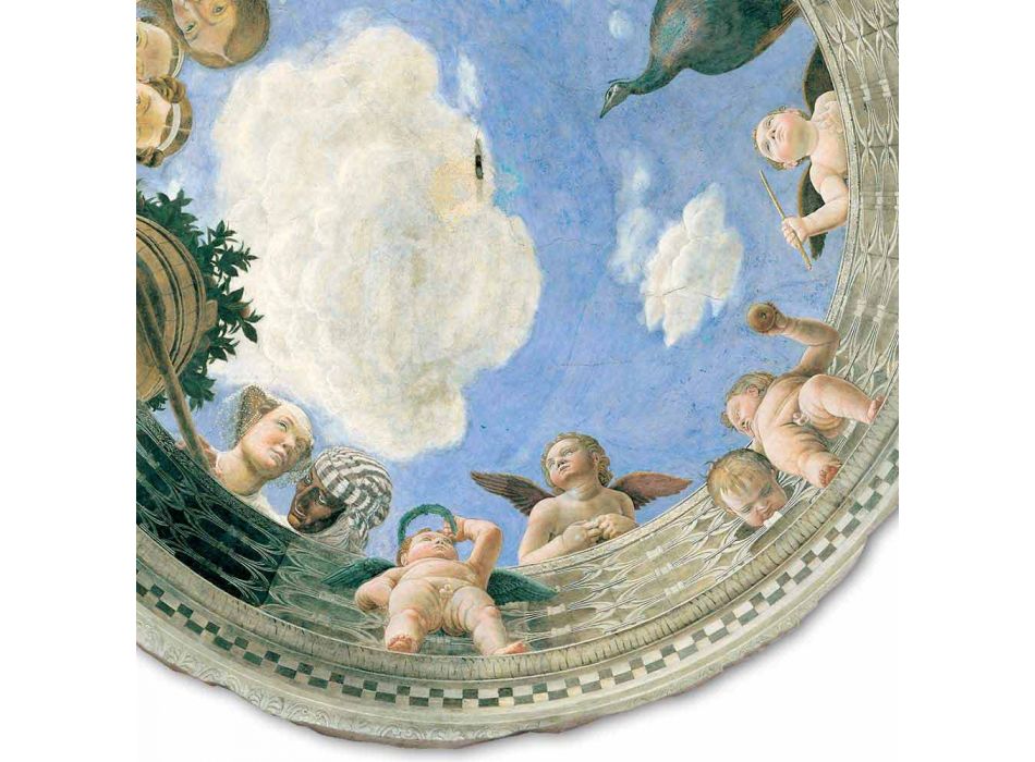 Fresco Andrea Mantegna &quot;Oculus with Cherubs and Dame Overlooking&quot;