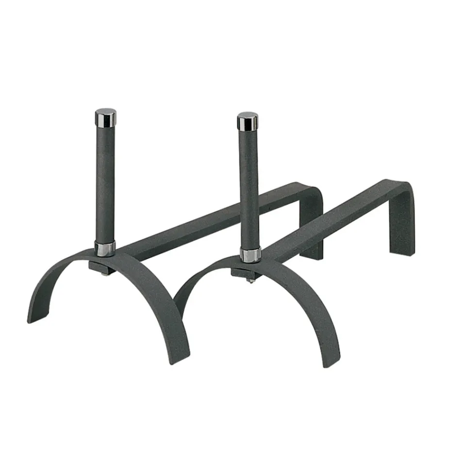 Andirons for the Fireplace in Different Finishes Height 25 cm Made in Italy - Rhinoceros Viadurini