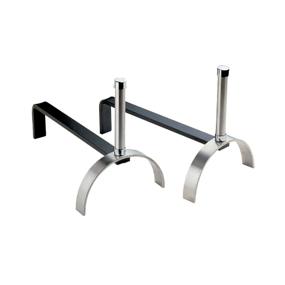 Andirons for the Fireplace in Different Finishes Height 25 cm Made in Italy - Rhinoceros Viadurini